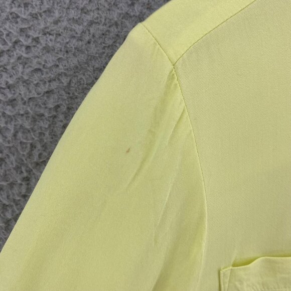 Chicos Top Womens 1 US Medium Babette Citron Yellow Button Up Roll Tab Sleeves * - Picture 6 of 12